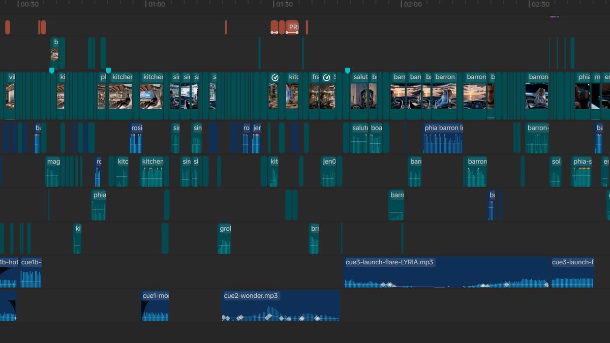 Edit timeline during finishing